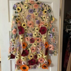 Long sleeve flower mesh embroidered dress (Taylor Swift Grammys inspired) size S